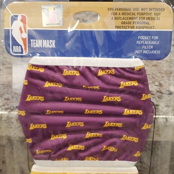 NBA LA Lakers Face Masks one pack of 2 masks - Picture 3 of 5